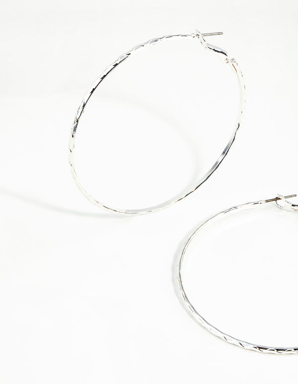 Silver 60MM Hoop Earring Pack