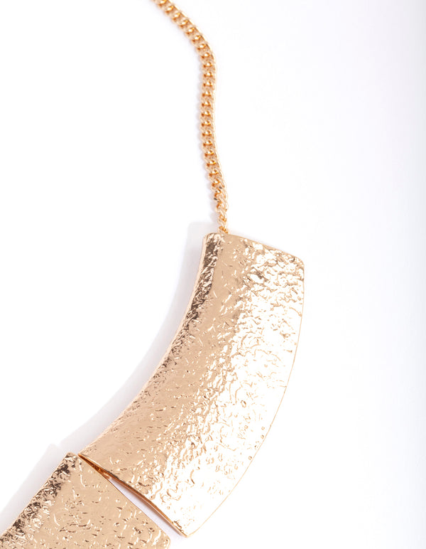 Gold Shield Y Necklace