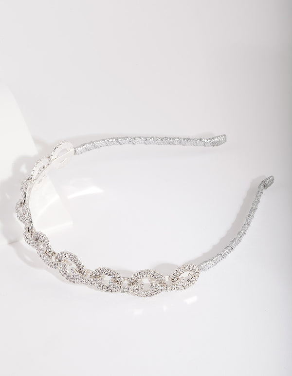 Silver Diamante Chain Link Headband
