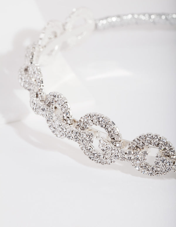 Silver Diamante Chain Link Headband