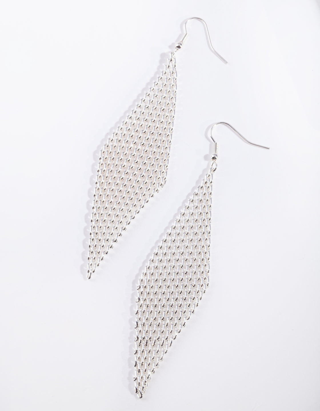 Silver Net Chain Earrings