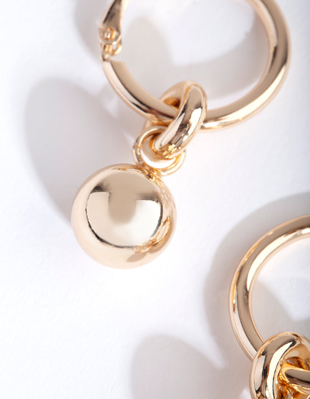 Gold Chunky Ball Hoop Earrings