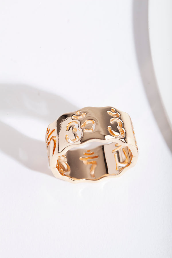 Gold Cut Out Chakra Band Ring