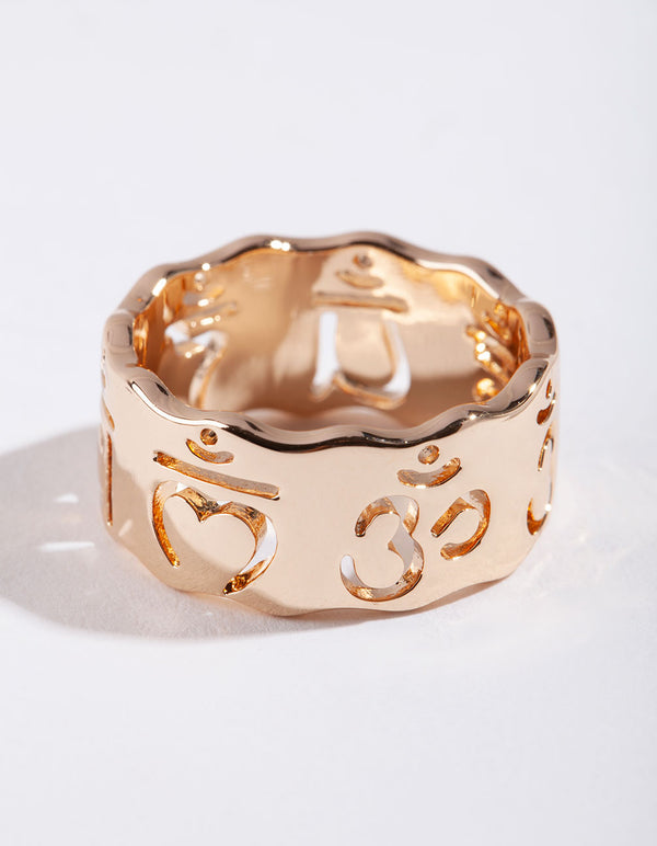 Gold Cut Out Chakra Band Ring