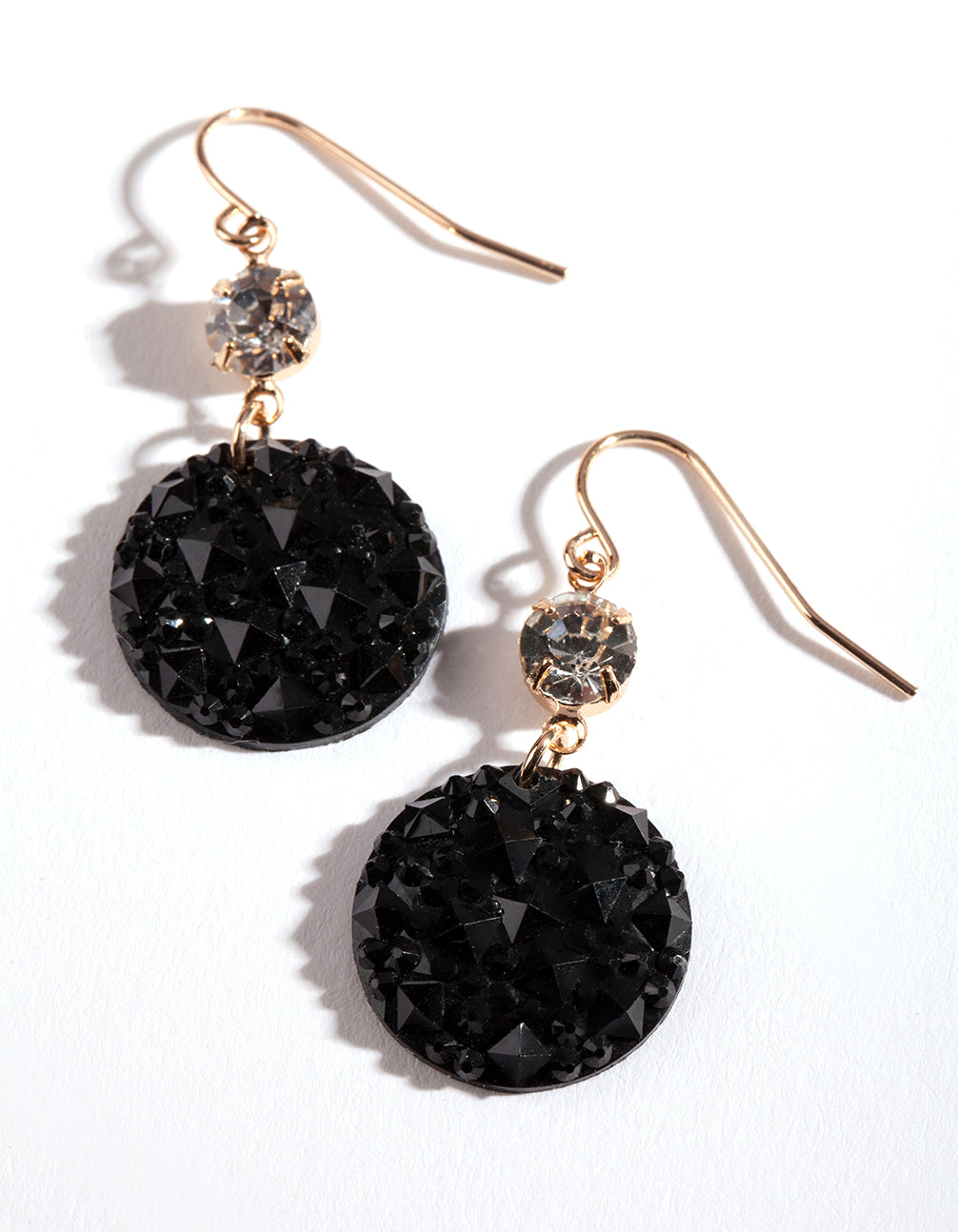 Gold Crystal Opening Drop Earrings