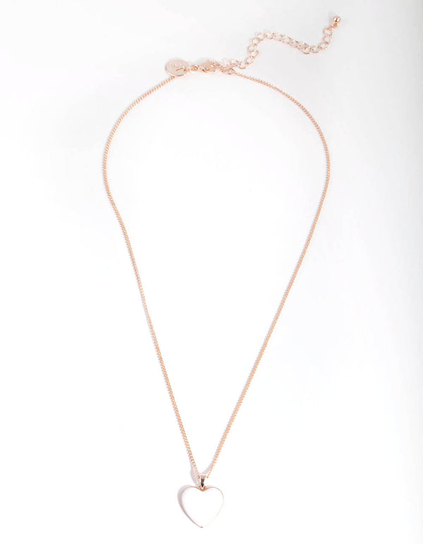 Rose Gold Enamel Heart Necklace
