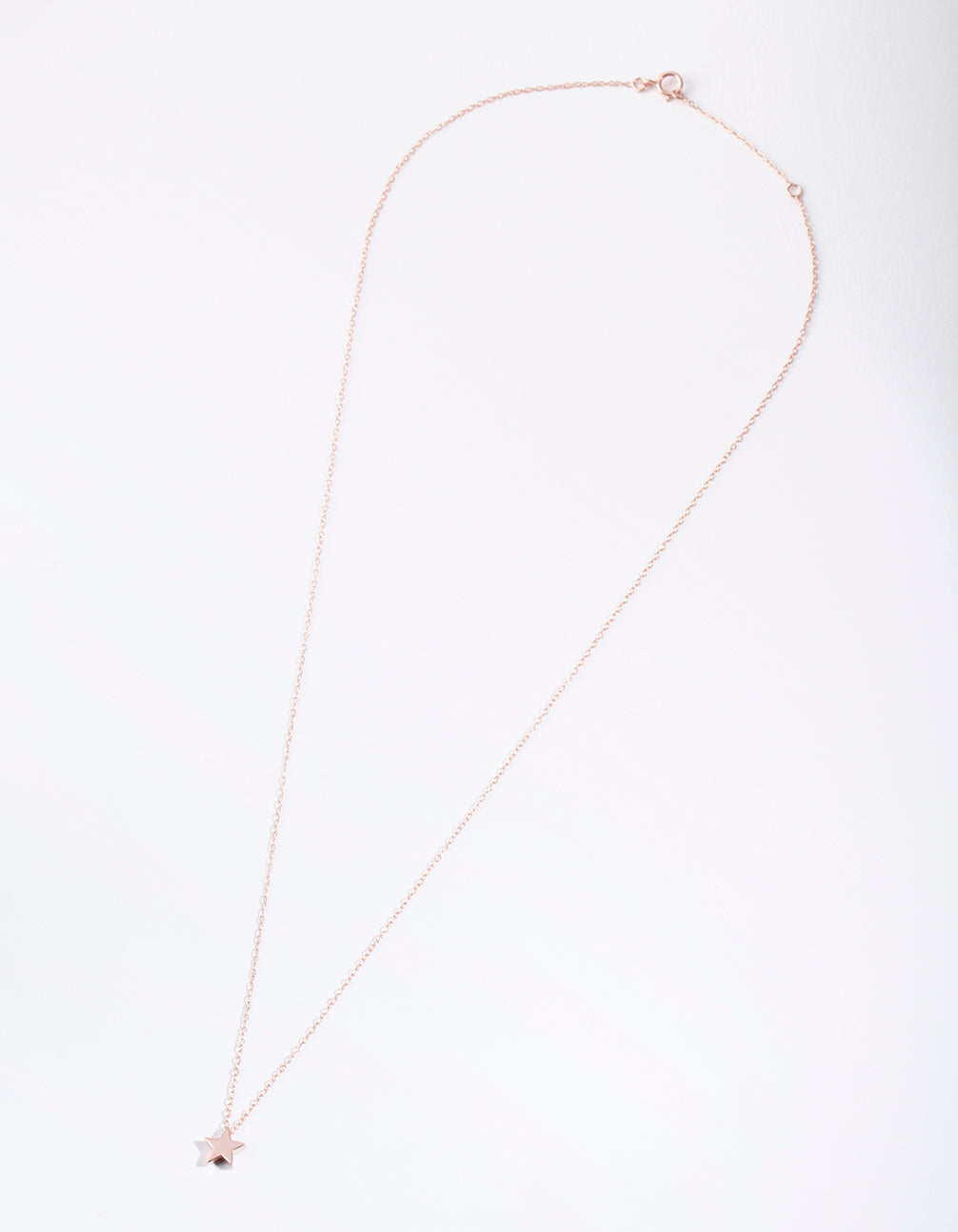 Rose Gold Plated Sterling Silver Solid Star Necklace