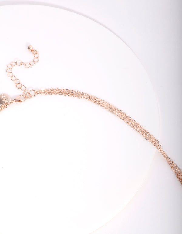 Rose Gold Layered Leaf Necklace