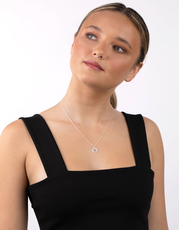 Sterling Silver Cubic Zirconia Tree Of Life Necklace