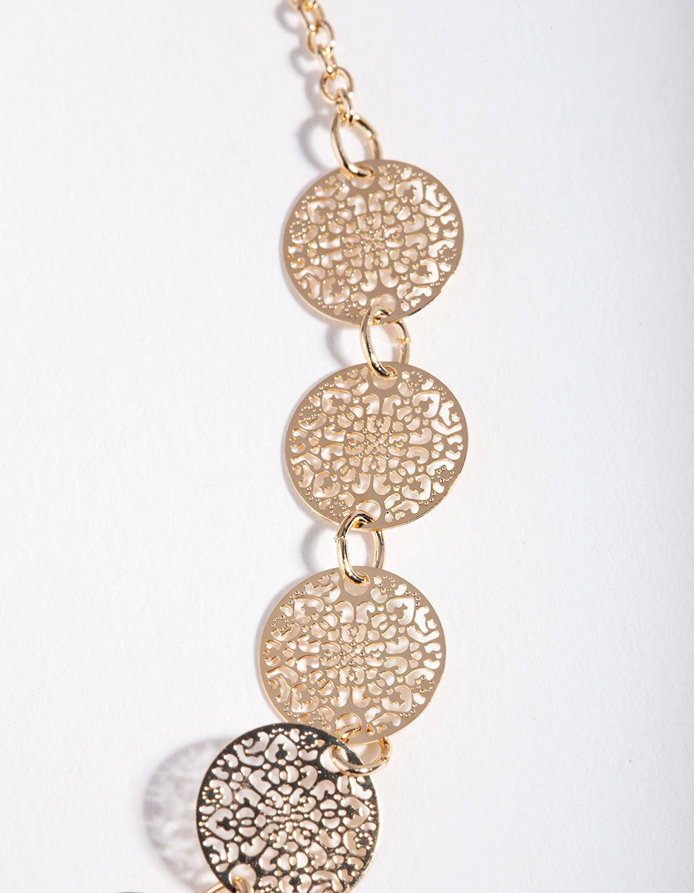 Gold Multi Filigree Disc Choker