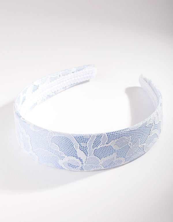 Blue Lace Overlay Headband
