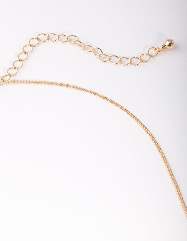 Mixed Metal Triple Ball Necklace