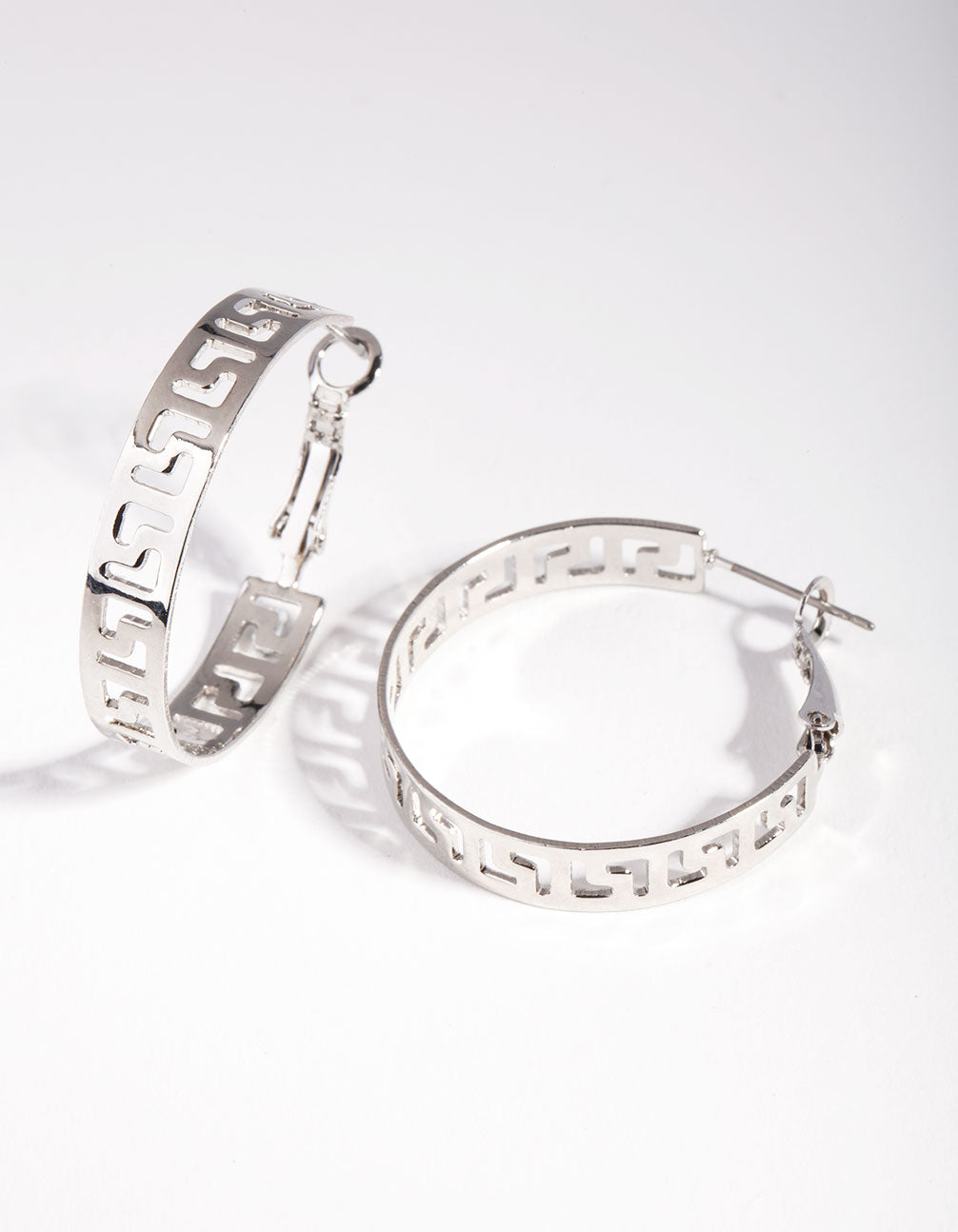 Silver Key Cut-Out Earrings