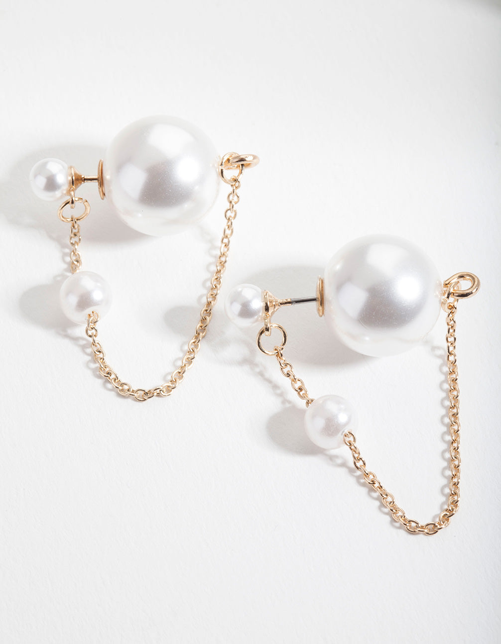 Pearl Front & Back Stud Earrings
