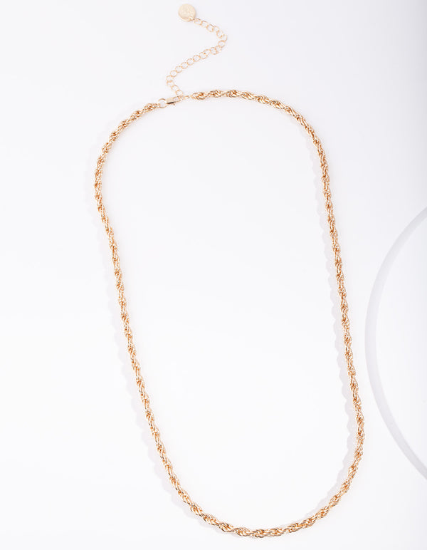 Gold Plated 60cm Thick Rope Necklace