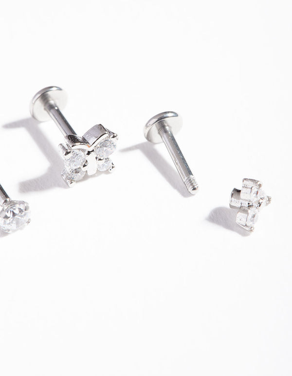 Surgical Steel Butterfly Flat Back Pack