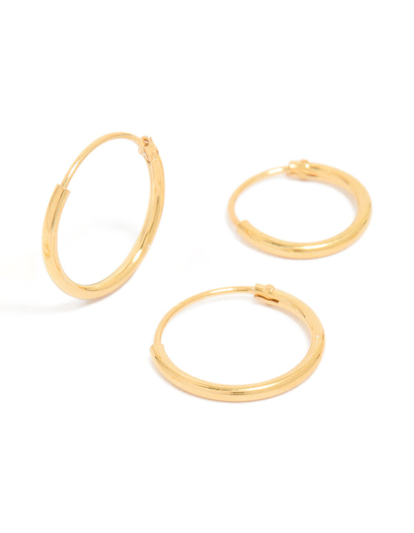 Gold Plated Sterling Silver Stud & Hoop Pack Earring