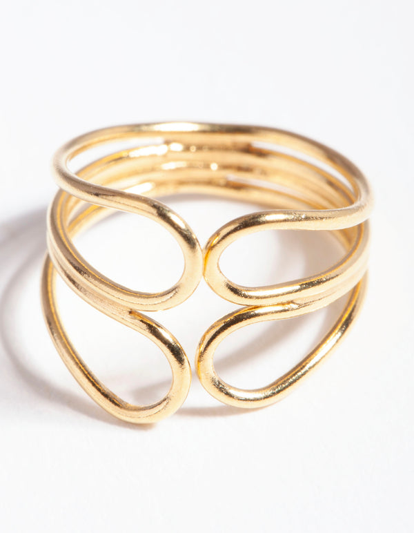 Gold Plated Sterling Silver Twisted Loop Cuff Earrings