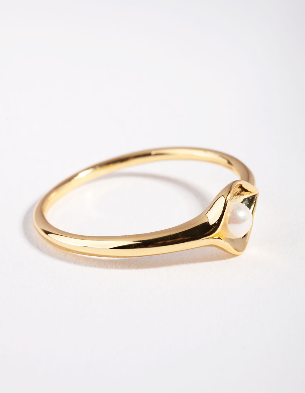 Gold Plated Sterling Silver Pearl Cup Ring