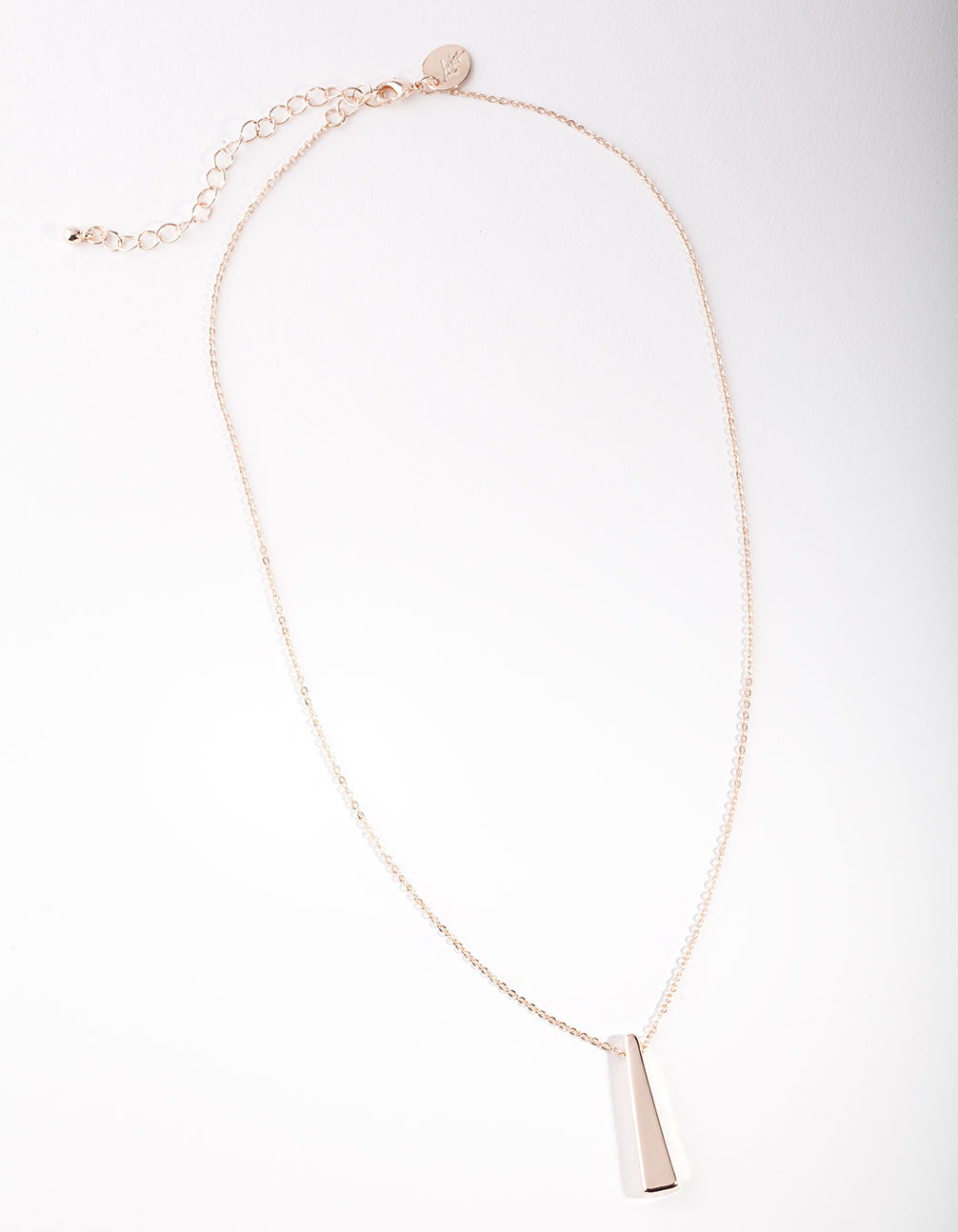 Rose Gold Triangle Drop Necklace