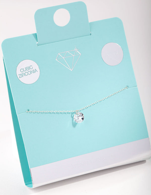 Sterling Silver Cubic Zirconia 1 Carat Round Stone Bracelet