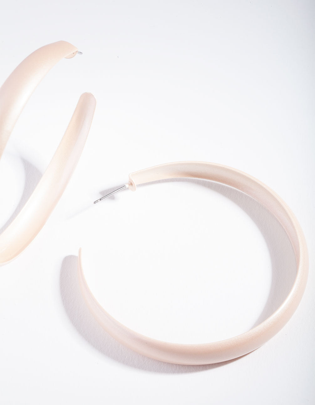 Pink Pearly Hoop Earrings