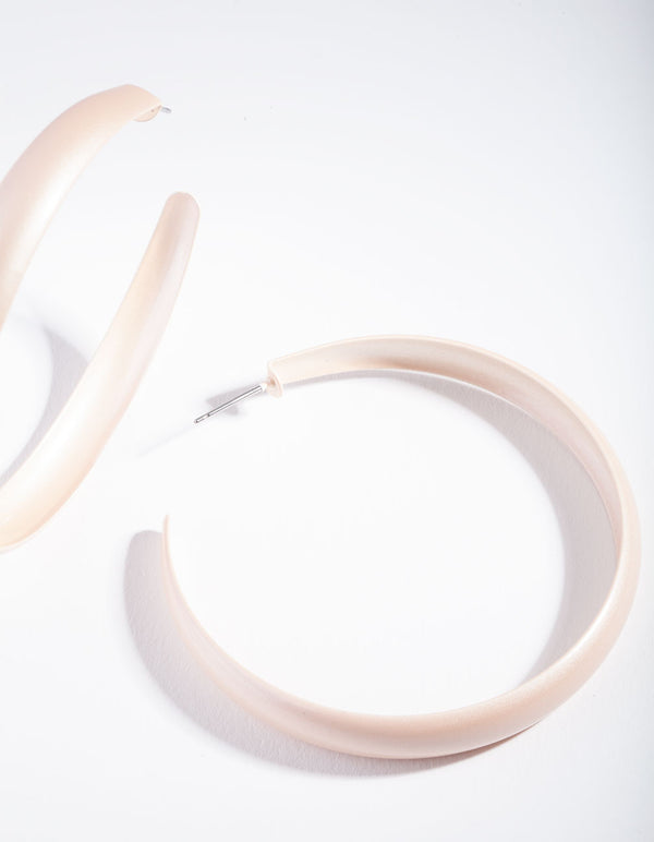 Pink Pearly Hoop Earrings