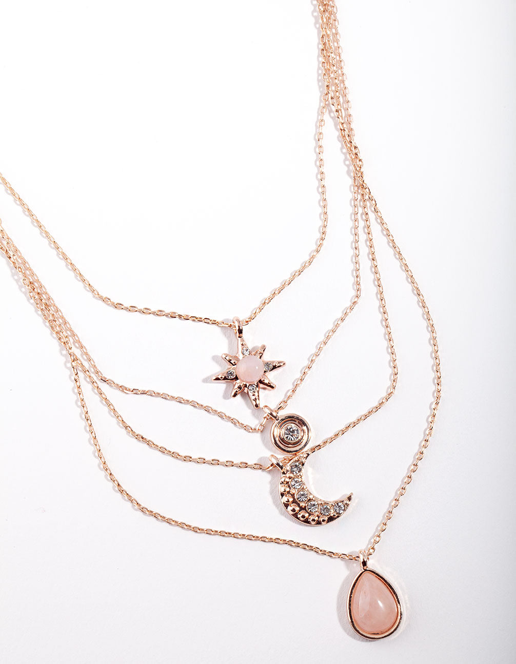 Rose Gold Layered Celestial Necklace