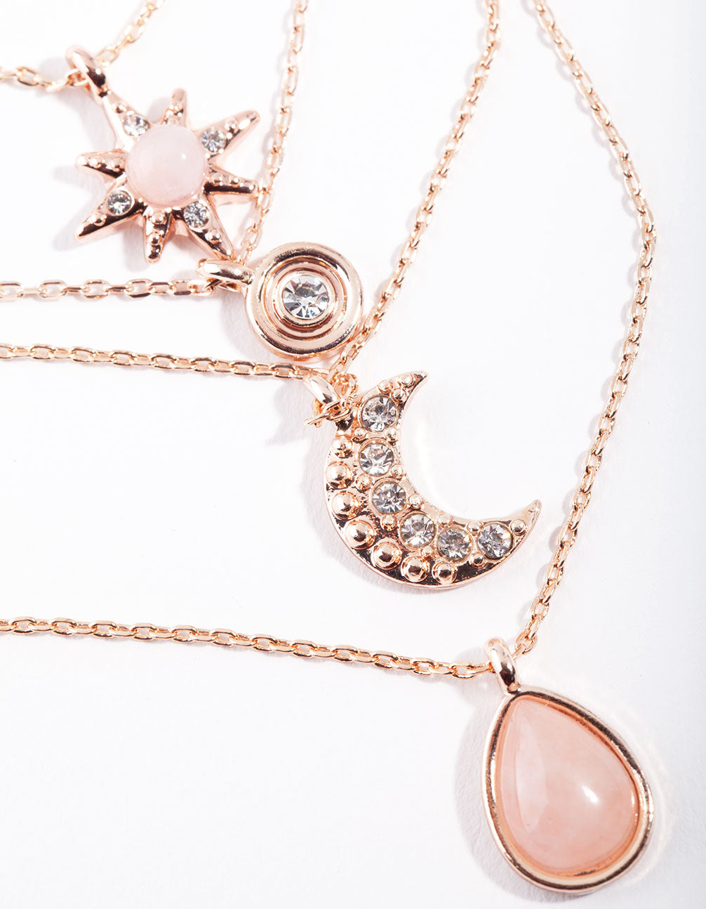 Rose Gold Layered Celestial Necklace