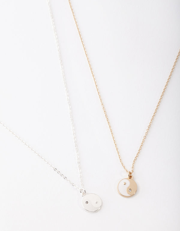 Mixed Metal Yin & Yang Necklace Pack