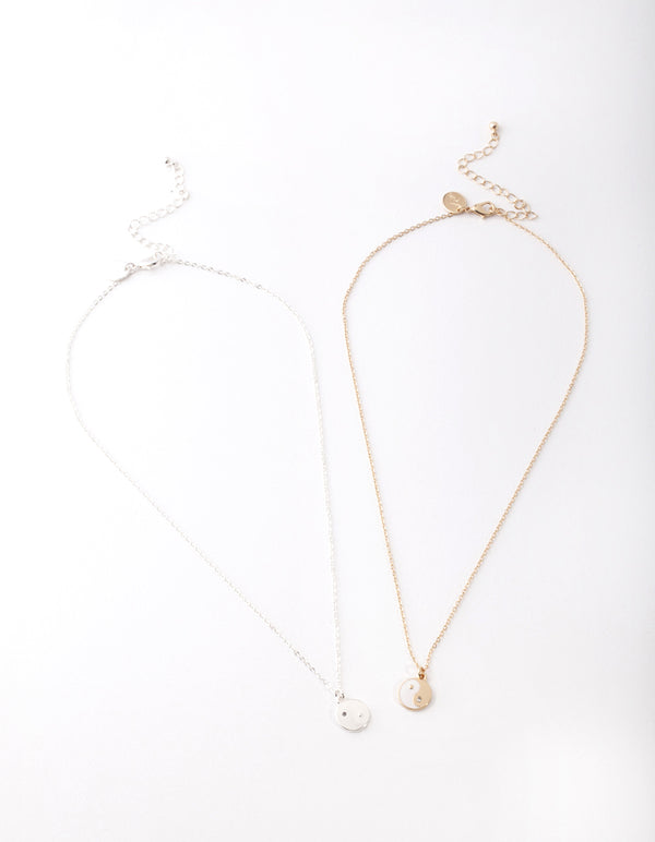 Mixed Metal Yin & Yang Necklace Pack