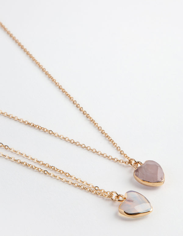 Gold Grey Semi-Precious Necklace Pack