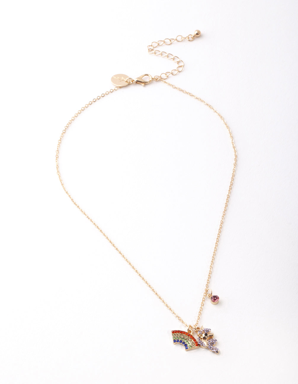 Gold Rainbow Diamante Necklace