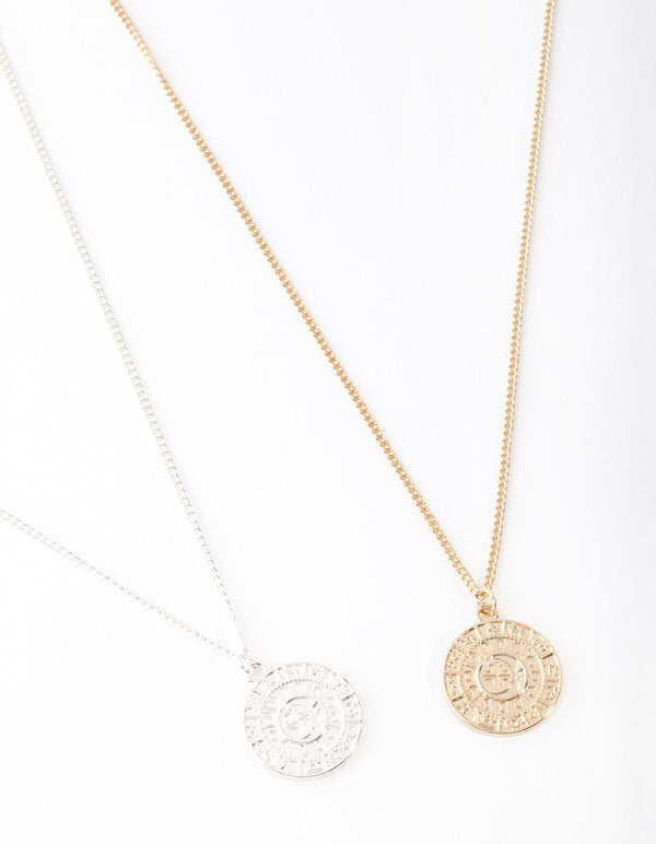 Mixed Metal Coin Necklace Pack