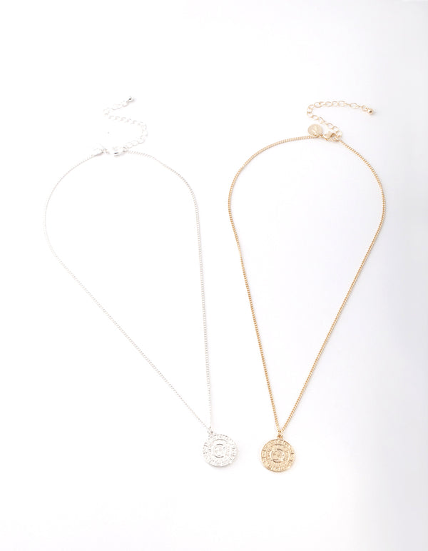 Mixed Metal Coin Necklace Pack