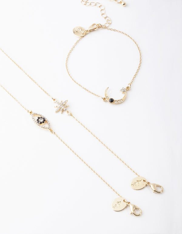 Gold Star & Moon Bracelet Pack