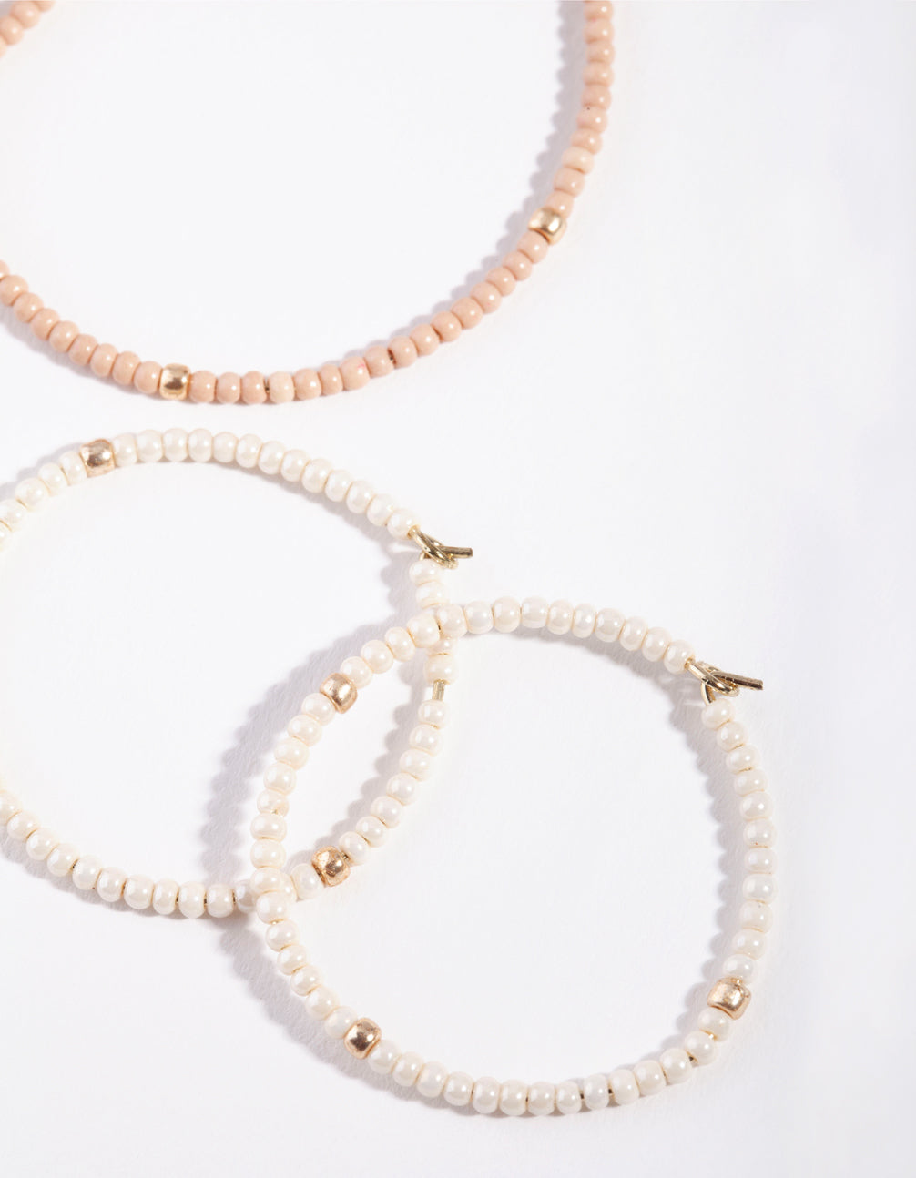 Gold Beaded Graduating Hoop Earring Pack