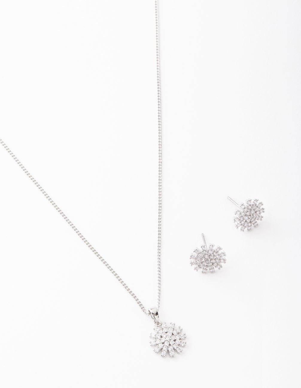 Flower Diamante Necklace & Earring Set