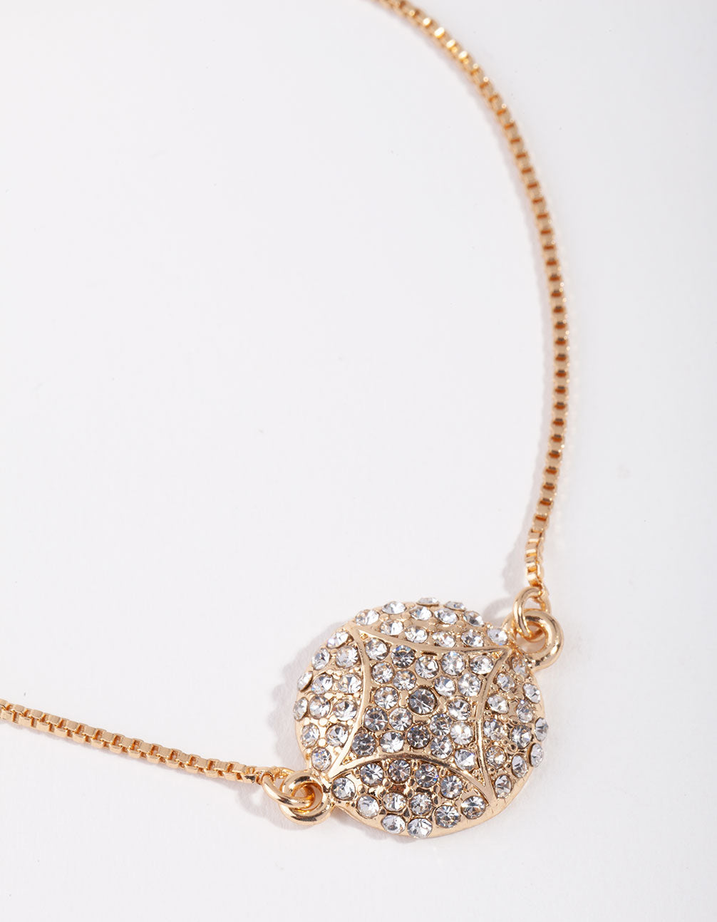 Gold Pave Circle Toggle Bracelet