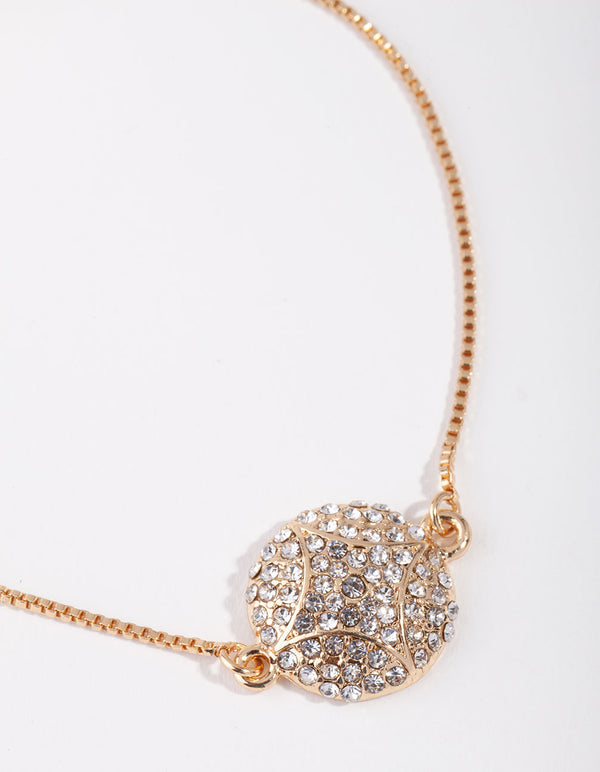 Gold Pave Circle Toggle Bracelet