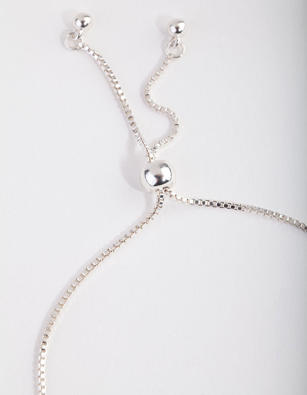 Silver Multi Circle Diamante Toggle Bracelet