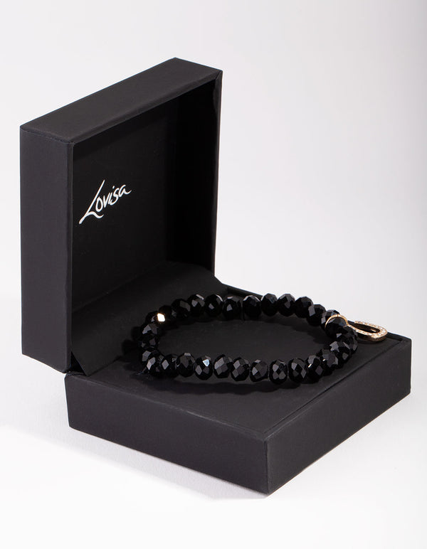 Gold Good Luck Facet Bead Bracelet