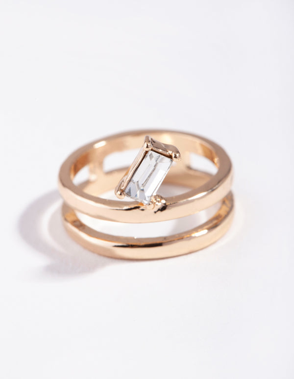 Gold Double Layer Nail Ring