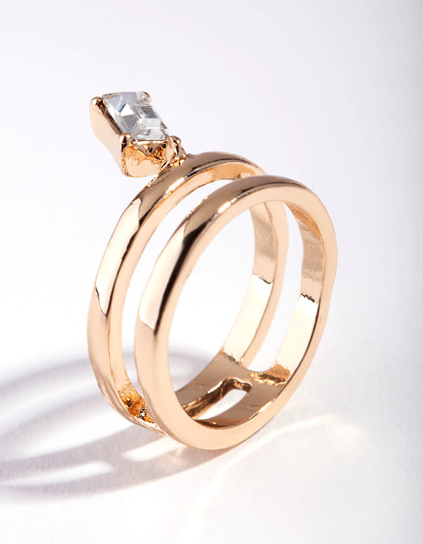 Gold Double Layer Nail Ring