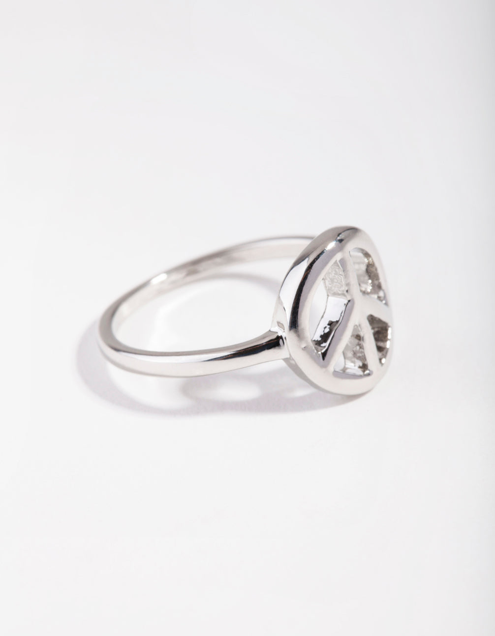 Silver Peace Sign Ring