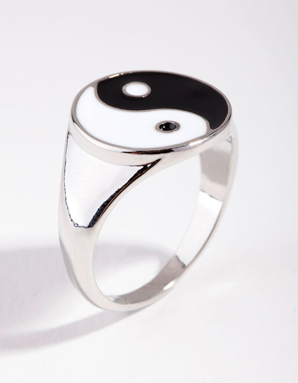 Silver Yin & Yang Signet Ring