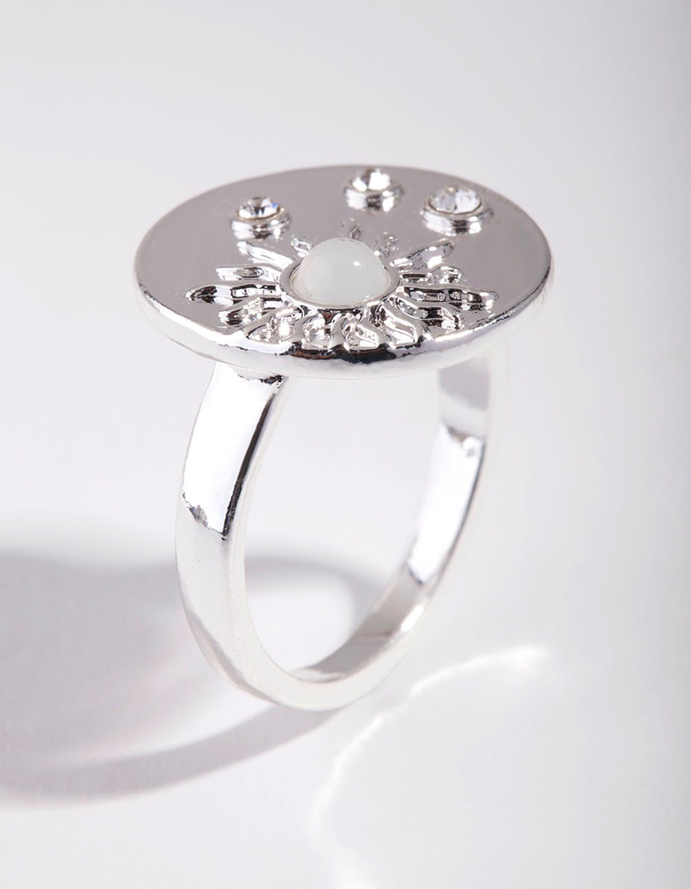 Silver Shield Sun Ring
