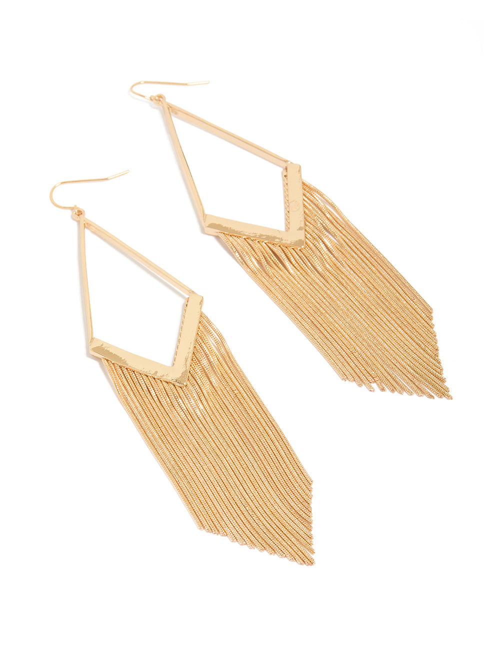Gold Diamond Shaped Snakechain Earrings