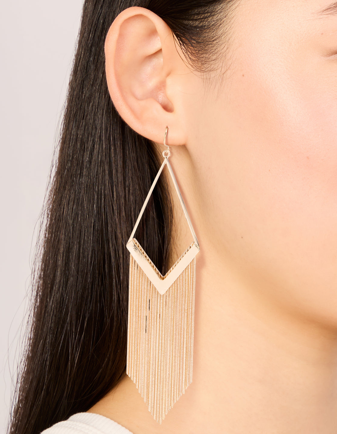 Gold Diamond Shaped Snakechain Earrings