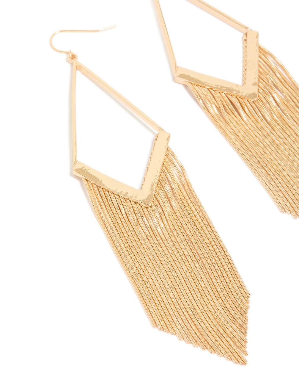 Gold Diamond Shaped Snakechain Earrings